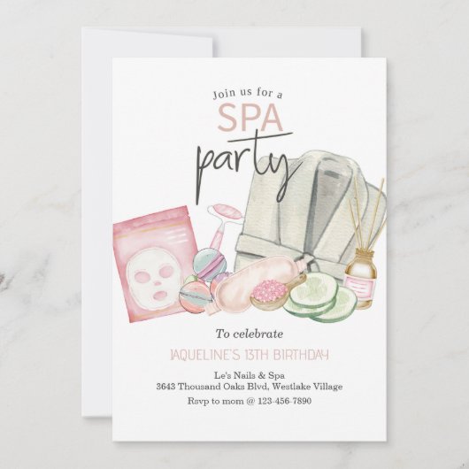 Spa-verjaardag, elke leeftijd, verjaardag, Spa-fee Kaart (Voorkant)