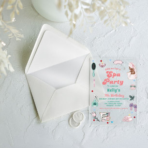 Spa Verjaardag Pamper Party Verjaardag Acryl Uitnodigingen