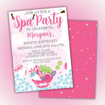 Spa verjaardagsfeest uitnodiging
