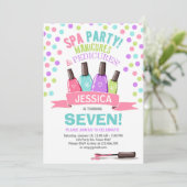 Spa verjaardagsuitnodiging Manicures Salon Pink Kaart (Staand voorkant)