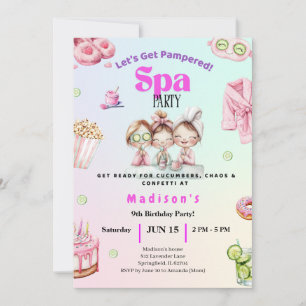 Spa verjaardagsuitnodiging • Verwenningsfeest uitn Kaart