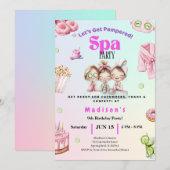 Spa verjaardagsuitnodiging • Verwenningsfeest uitn Kaart (Voorkant / Achterkant)