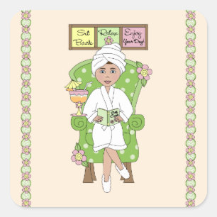 spa vierkante sticker
