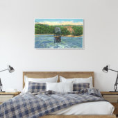 Spaans Aerocar over Whirlpool van Niagara Canvas Afdruk (Insitu (Slaapkamer))