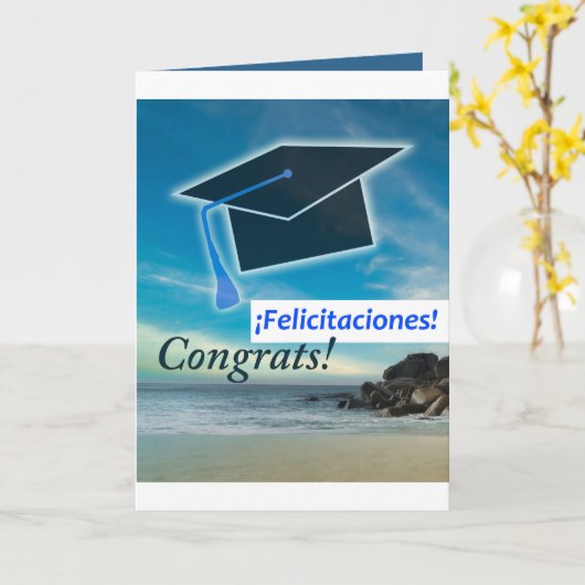Spaans Afstuderen Kaart Felicitaciones (Gele Bloem)