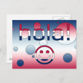 Spaans-Amerikaanse Gifts Hallo/Hola Face Briefkaart (Voorkant / Achterkant)