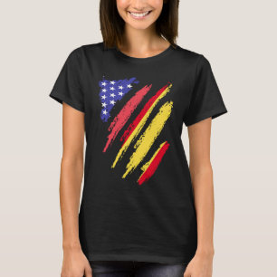 Spaans-Amerikaanse patriot gegroeid hart vlag stre T-shirt