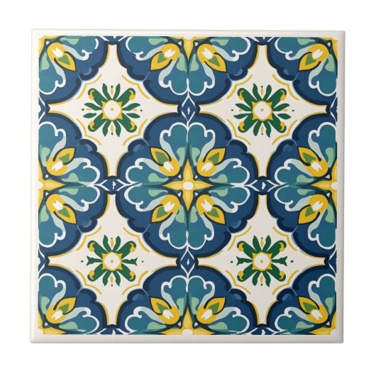 Spaans Azulejos stijl keramische tegels Tegeltje (Voorkant)