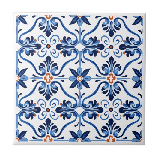 Spaans Azulejos stijl keramische tegels Tegeltje (Voorkant)