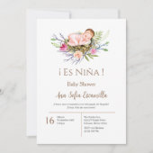 Spaans Baby shower Meisje uitnodiging (Voorkant)