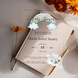 Spaans Baby shower Pinda geslachtsneutraal Acryl Uitnodigingen