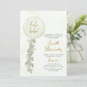 Spaans Baby shower salie groene ballonnen Kaart (Staand voorkant)