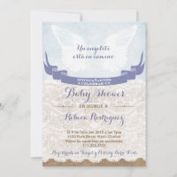 Spaans Baby shower Uitnodiging met Angel Wings