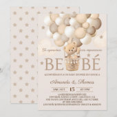 Spaans Beer Ballonnen Bruin Baby shower Kaart (Voorkant / Achterkant)