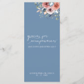 Spaans Blauw, Blush Blissful Floral Elegant Menu (Achterkant)