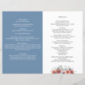 Spaans, blauw en blush Floral Quinceanera-programm (Achterkant)