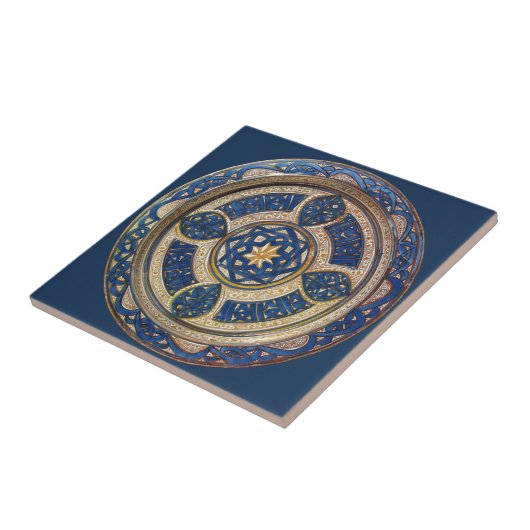 Spaans Blauw & Gold Design c. 1430-1440 ~ * ~ Tegeltje (Zijkant)