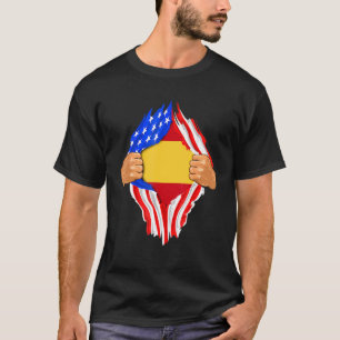 Spaans bloed binnen mij Spanje vlag T-shirt