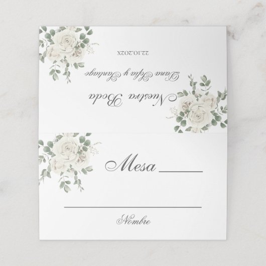 Spaans Bloemen Boho Bruiloft (Buitenkant ongevouwen)