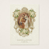 Spaans Bloemen Goud Huwelijk Heilige Kaart (Voorkant)