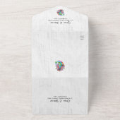 Spaans, bloemenhart Mexicaanse bruiloft All In One Uitnodiging (Buitenkant)