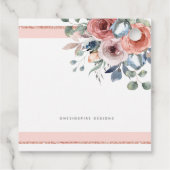 Spaans, Blush Pink, Roos Gold, Blue Floral Bedankjes Labels (Achterkant)