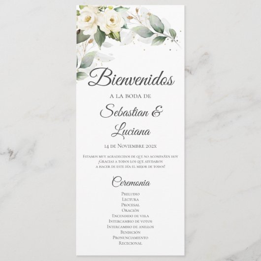 Spaans Boho huwelijksprogramma Programma (Voorkant)