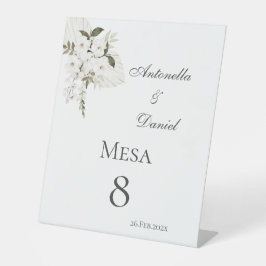 Spaans Boho Trouwtafel nummer Reclamebord Met Voetstuk