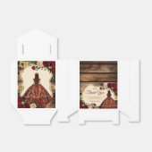 Spaans Bourgogne Bloemen Rustiek Hout Mis Quince Bedankdoosjes (Uitgevouwen)