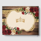 Spaans Bourgogne Bloemen Rustiek Hout Mis Quince Gastenboek (Achterkant)