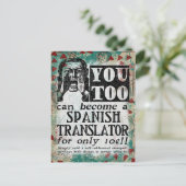 Spaans Briefkaart vertaler - Funny  Retro (Staand voorkant)