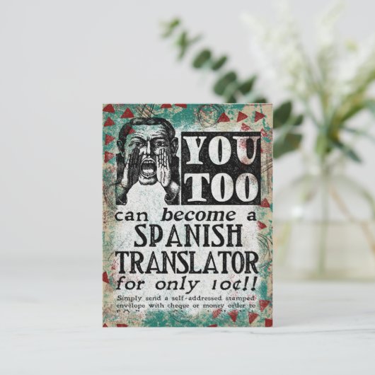 Spaans Briefkaart vertaler - Funny  Retro (Staand voorkant)