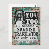 Spaans Briefkaart vertaler - Funny  Retro (Voorkant / Achterkant)