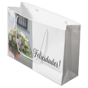 Spaans Bruiloft gefeliciteerd geschenk tas Large Cadeautasje