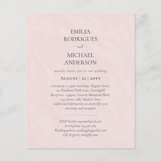 Spaans bruiloft Uitnodiging BILINGUAL Nuestra Boda (Achterkant)