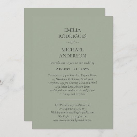 Spaans bruiloft Uitnodiging BILINGUAL Nuestra Boda (Voorkant / Achterkant)