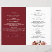 Spaans Burgundy Blush Floral Quinceanera-programma (Achterkant)