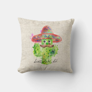 Spaans Cactus Mustache Pet Fiesta Text Artisan Kussen