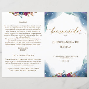 Spaans Celestial Starry Quinceañera Fold Programme
