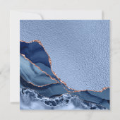 Spaans Chic Blauwe Bloemen Agaat Folie Quinceañera Kaart (Achterkant)