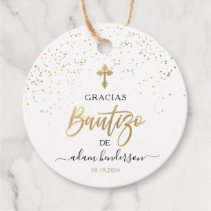 Spaans De Bautizo Gracias Gold Bedankjes Labels