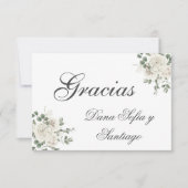 Spaans Elegant Bruiloft Dank u RSVP Kaartje (Voorkant)