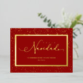 Spaans Elegant start Lijst Feliz Navidad Script Folie Feestdagenkaart (Staand Voorkant)