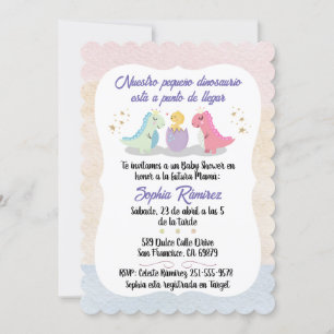 Spaans/Español Baby shower Dinosauriërs Waterverve Kaart