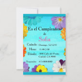 Spaans: Fiesta de cumpleaños — Invitación Kaart (Achterkant)
