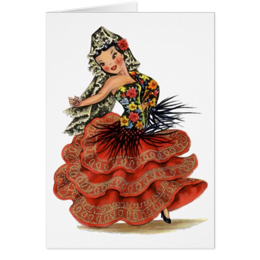 Spaans Flamenco Dancer traditionele kleding (Voorkant)