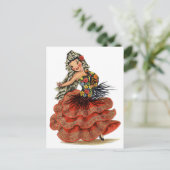  Spaans Flamenco Dancer traditionele kleding Briefkaart (Staand voorkant)