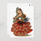  Spaans Flamenco Dancer traditionele kleding Briefkaart (Voorkant / Achterkant)