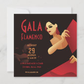 Spaans flamenco danser met ventilator, zwart en ro kaart (Achterkant)