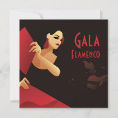 Spaans flamenco danser met ventilator, zwart en ro kaart (Voorkant)